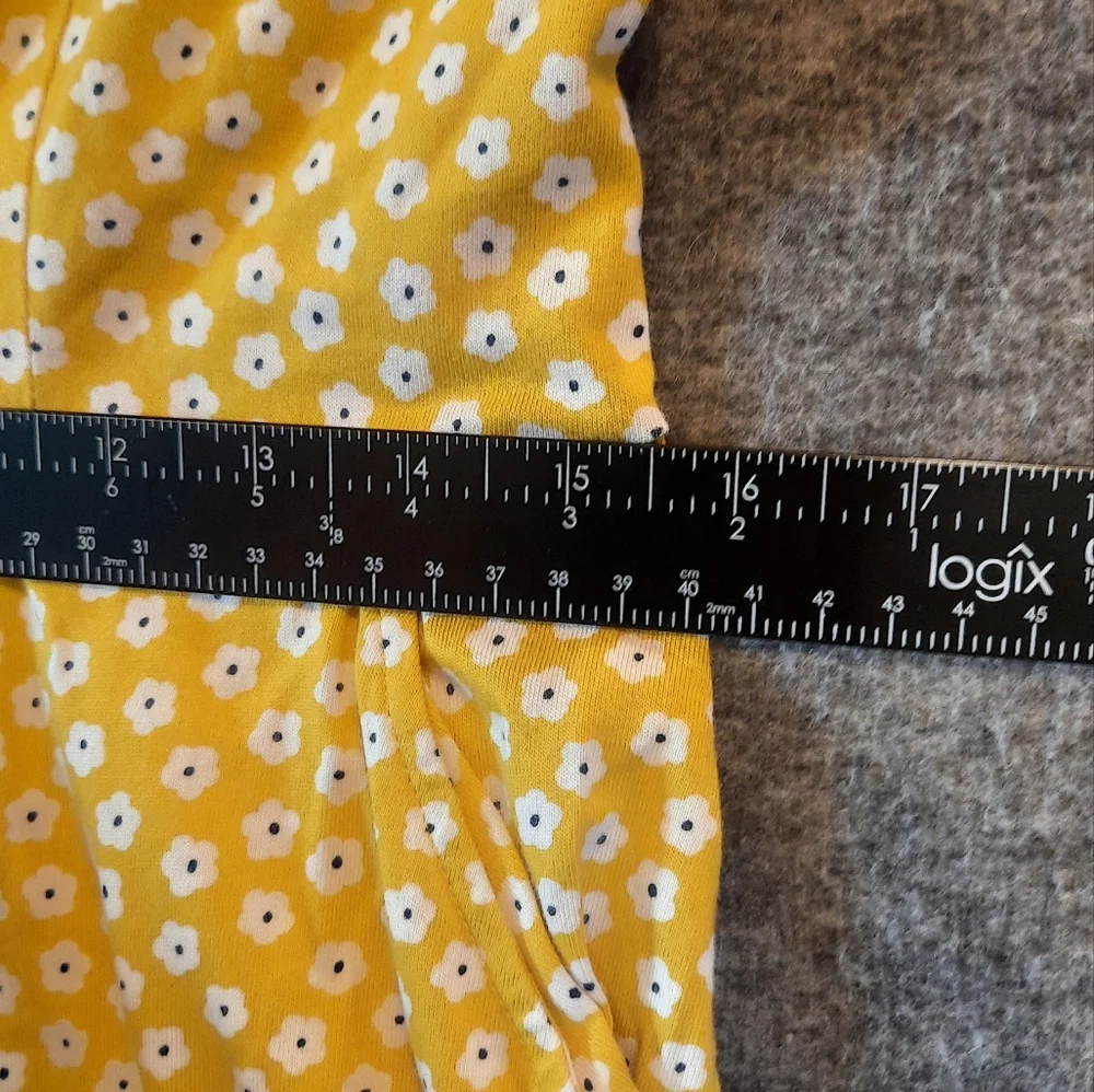 Boden Dress Womans 12 Yellow Floral Sleeveless Classic Preppy Pockets Spring